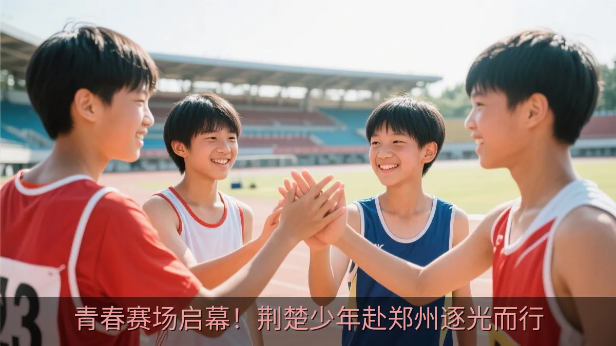 青少年运动员在体育赛场上奋力拼搏、交流互动